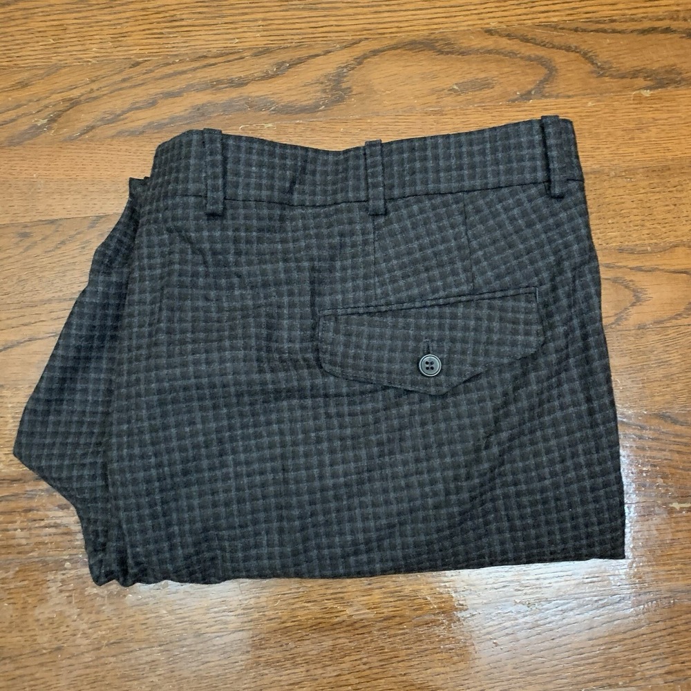Samuelsohn Dress Pant Mens 44 Reg* Wool\Lycra Gray Check Flat Front Custom